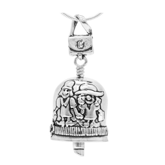The Bell Collection Sterling Silver The Sister Bell Pendant on 925 Chain NIB - Picture 2 of 10